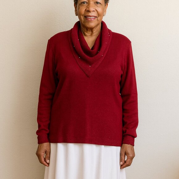 Vintage ST. JOHN by Marie Gray Cowl Neck Sweater Size 8 - Picture 1 of 6